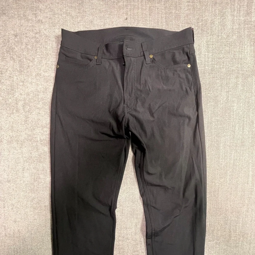 Levis 511 Strauss Slim Tech Pants Mens 30x32 Black Straight Leg Logo Pocket